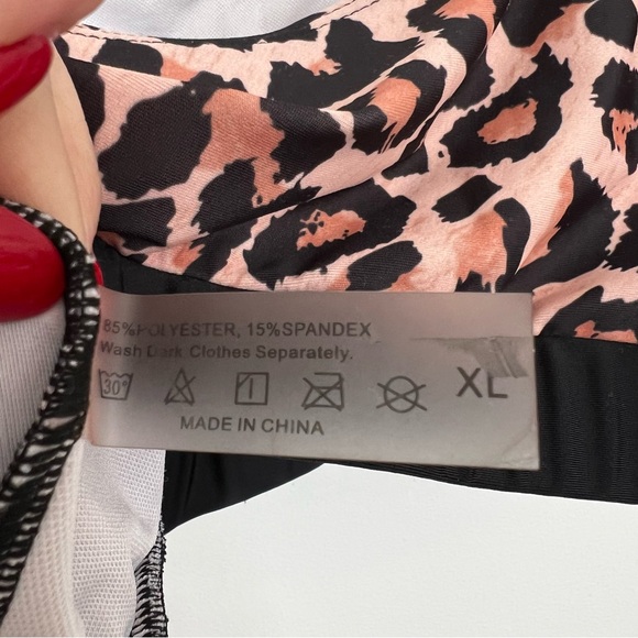 High Waisted Leopard Print Bikini Scoop Neck Top XL - Picture 10 of 10